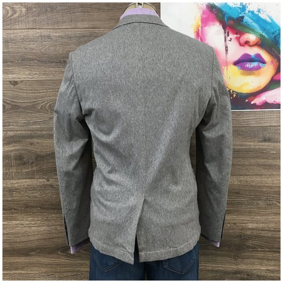 Saks Fifth‎ Mens Blazer Sport Coat Two Button Jacket Cotton 40 Slim Casual Suits - Picture 6 of 13